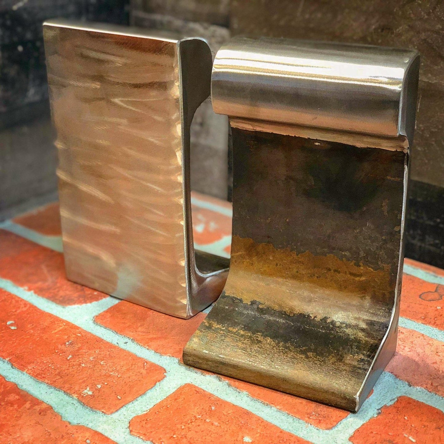Large Polished Antique Railroad bookends