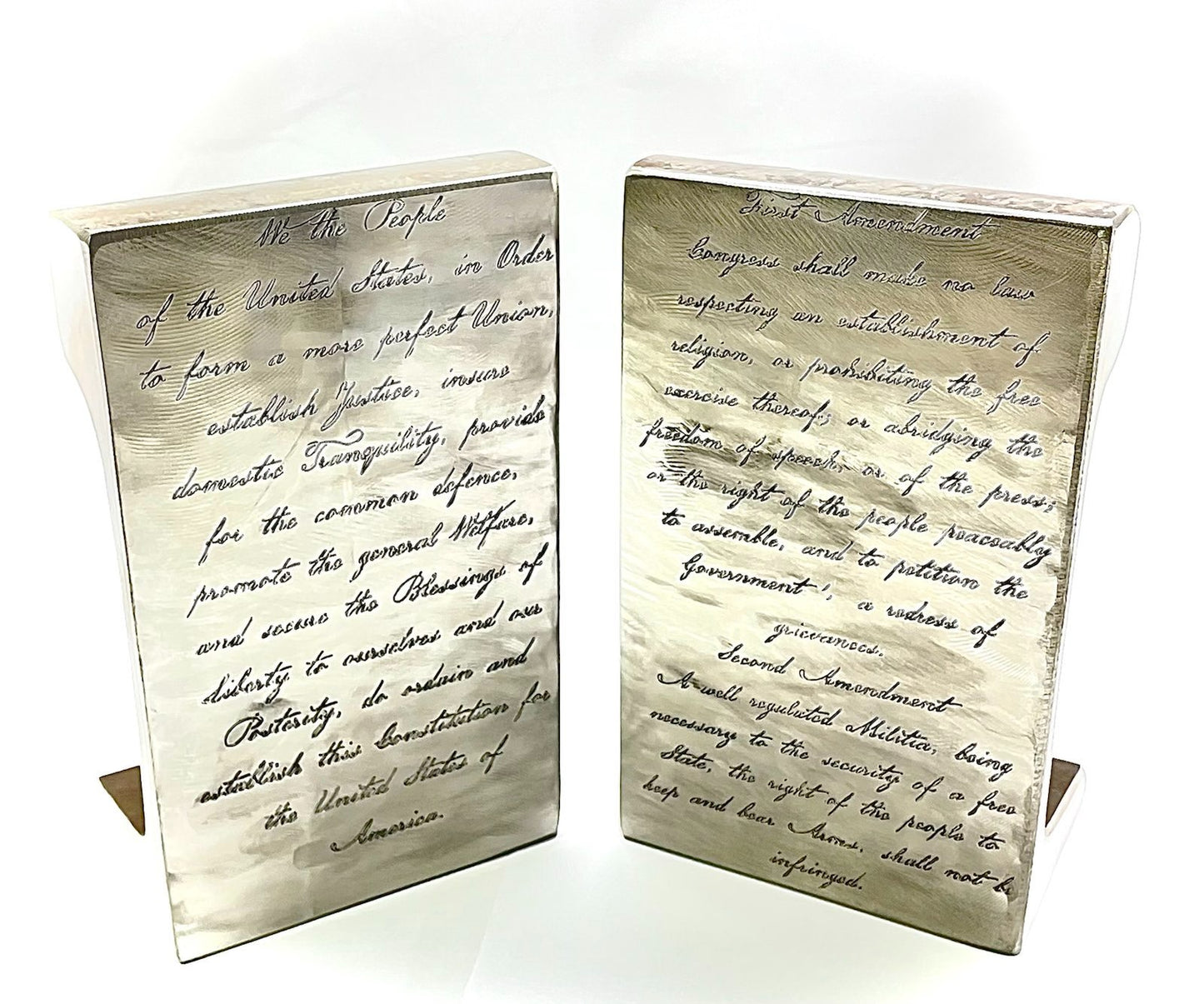Large Antique Railroad Bookends Engraved