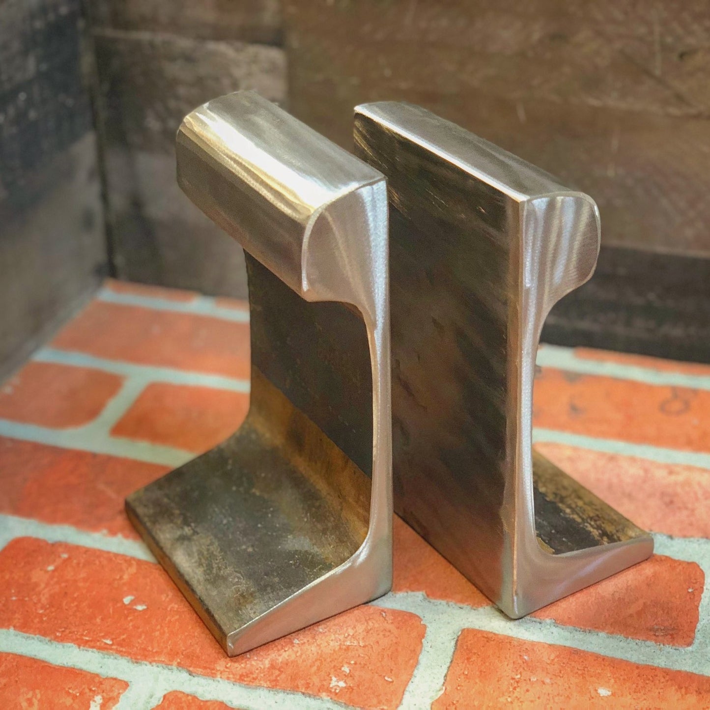 Large Polished Antique Railroad bookends