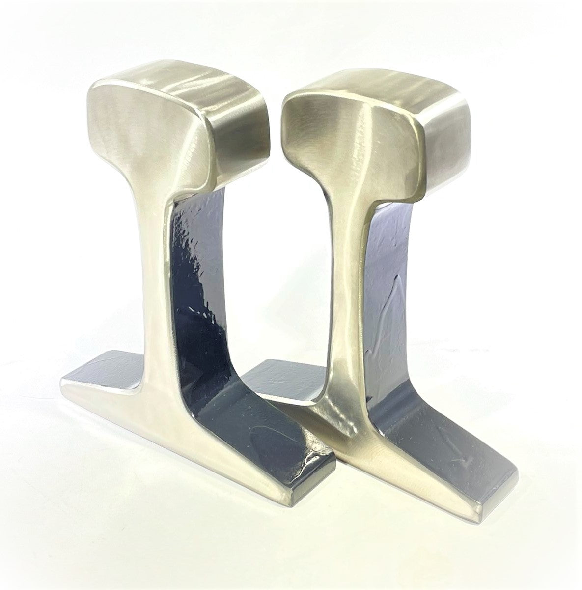 Black&Silver Railroad Track Bookends Small