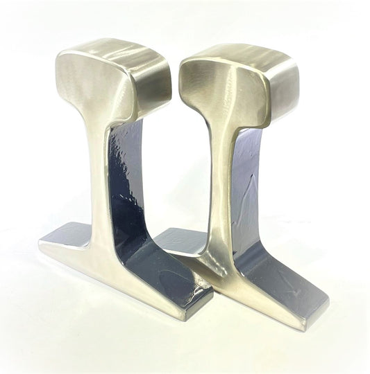 Black&Silver Railroad Track Bookends Small