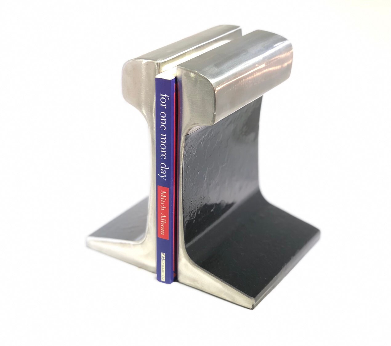 XXL Black & Sliver Train Track Bookends