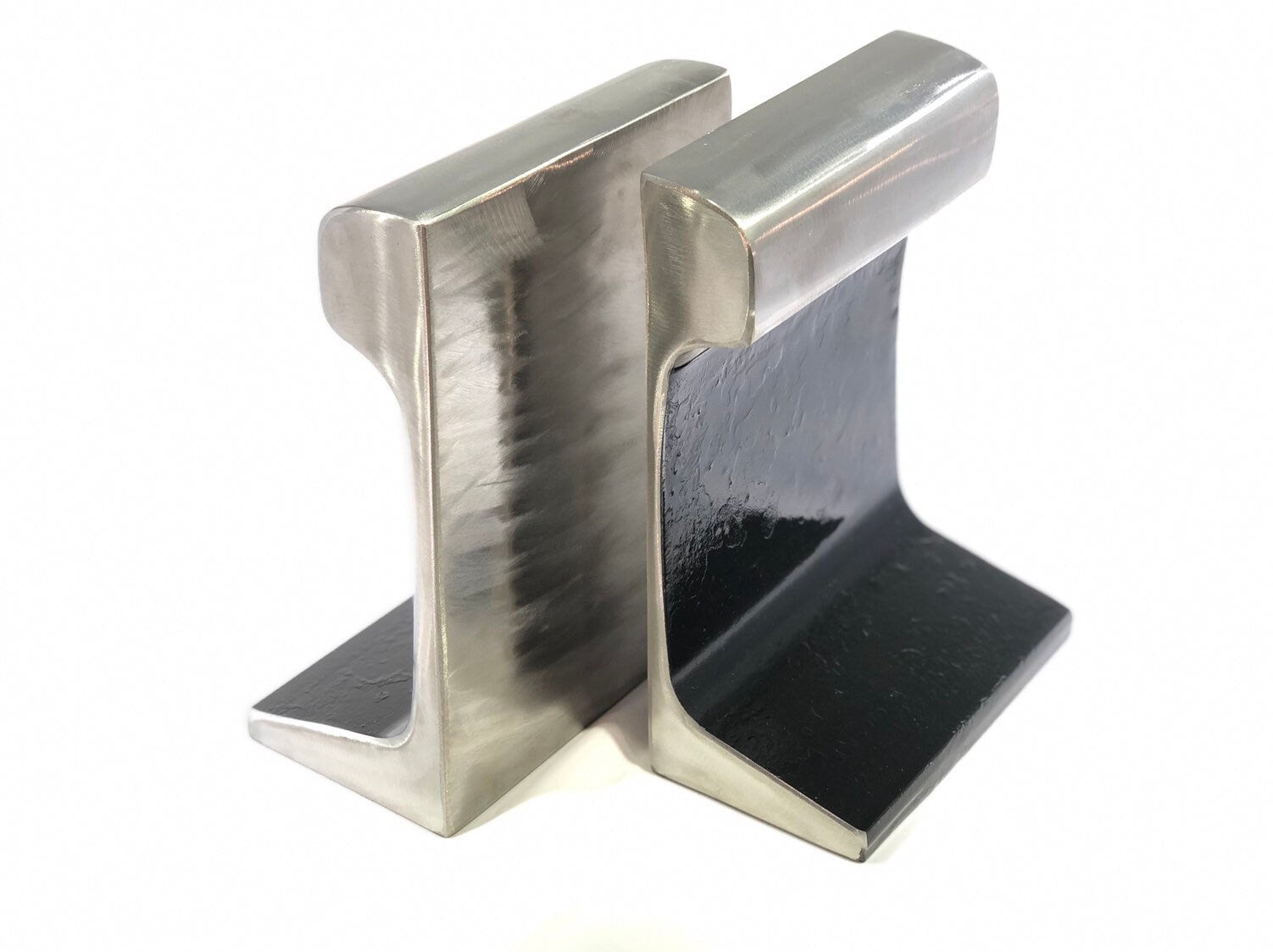 XXL Black & Sliver Train Track Bookends