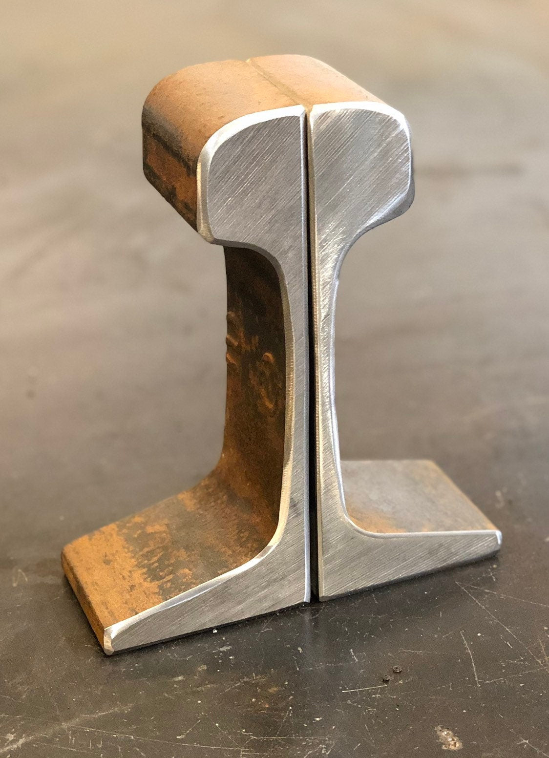 Small Antique Railroad Bookends unpolished