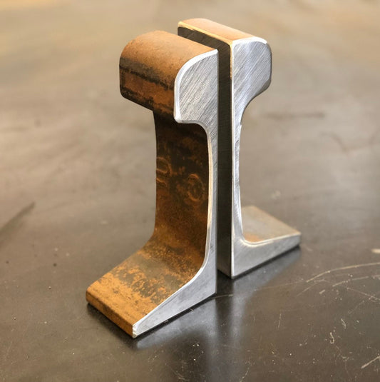 Small Antique Railroad Bookends unpolished