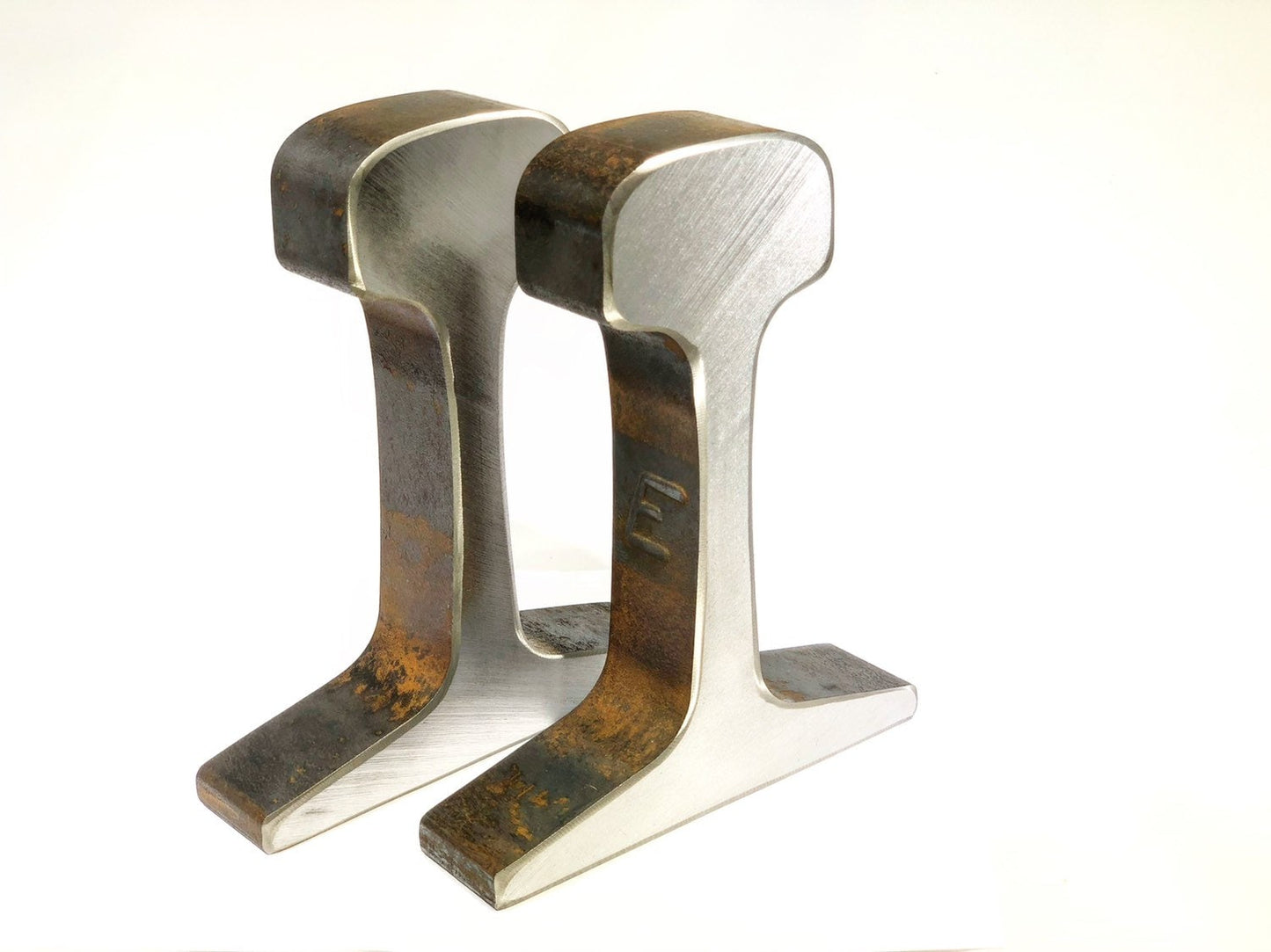 Railroad Track bookends unpolished