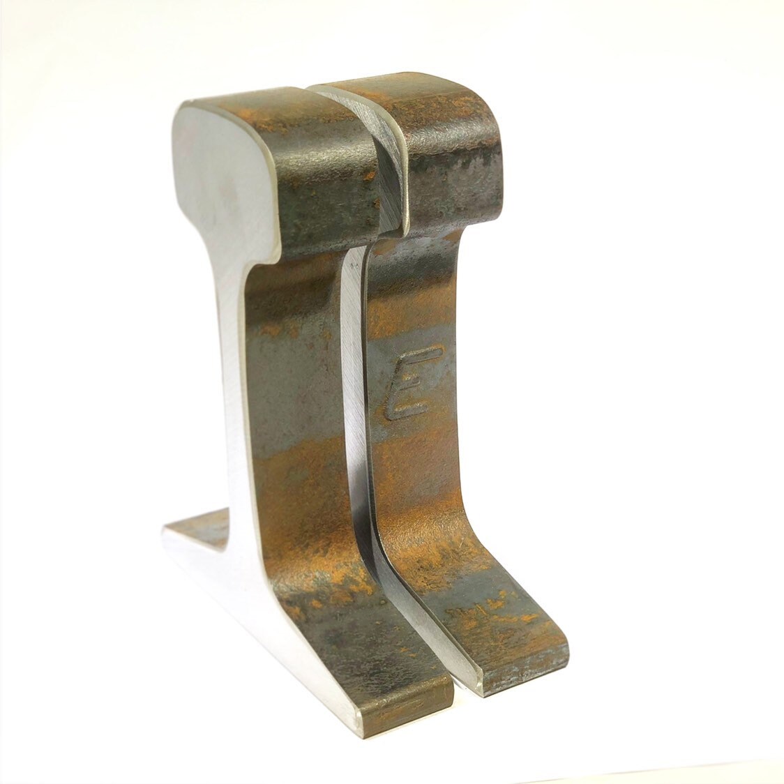 Railroad Track bookends unpolished