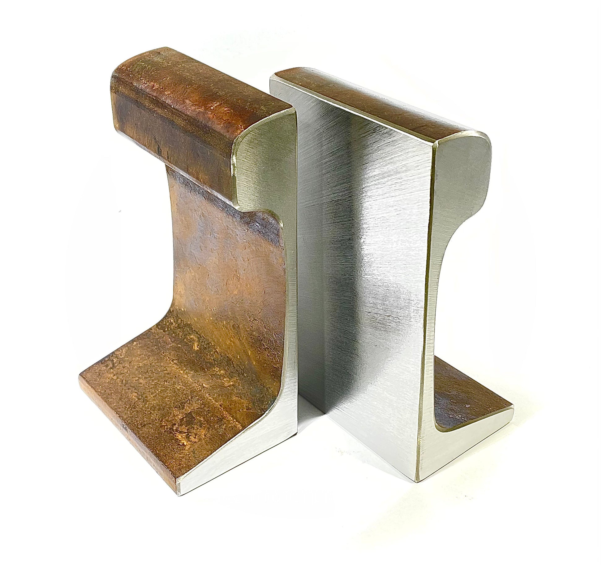 Large Antique Railroad Bookends Unpolished